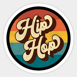 Retro Groovy 70s Vintage Hip Hop Logo Sticker